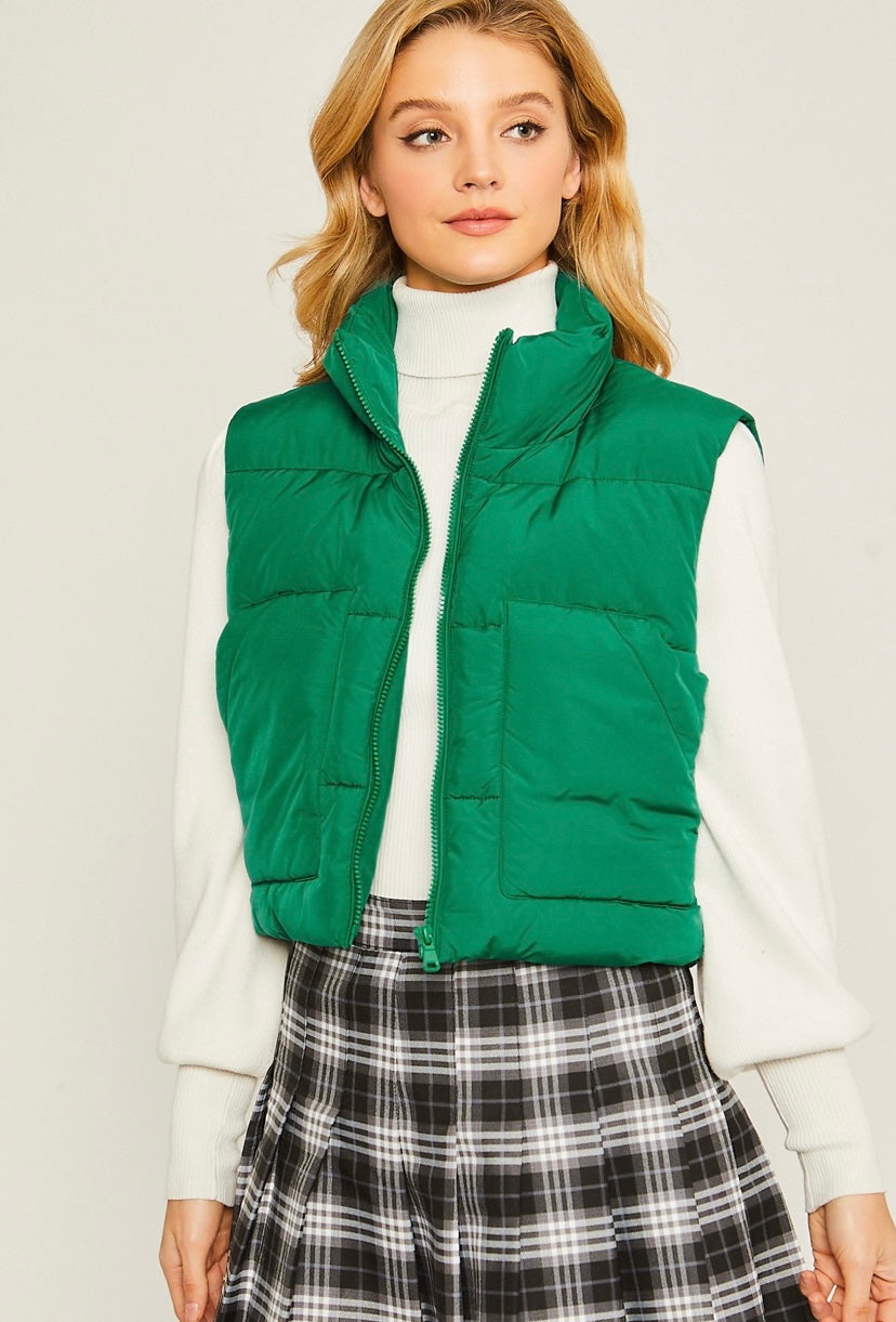puffer vest with pockets